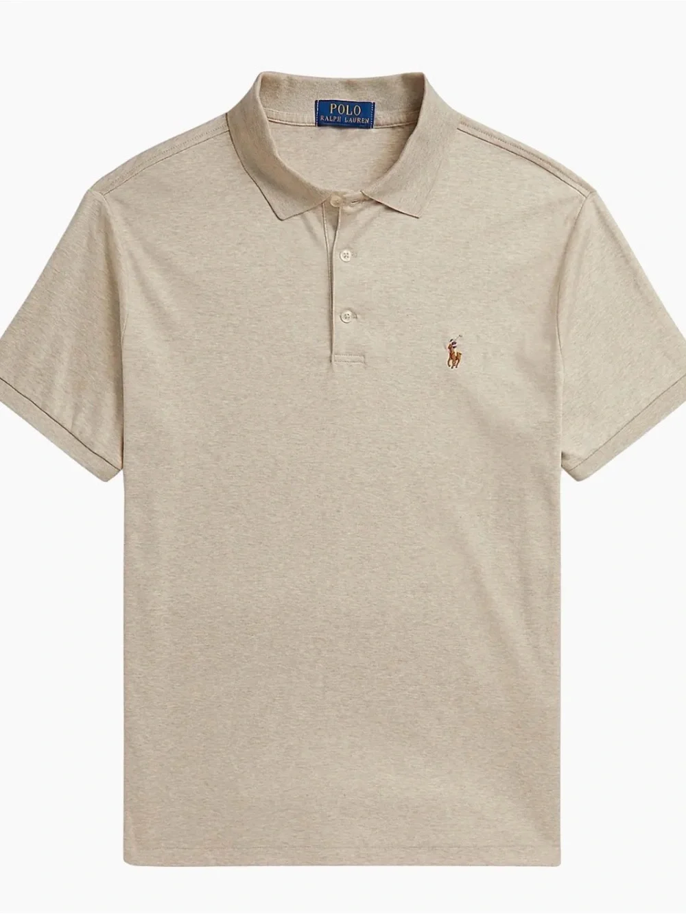 Polo Ralph Lauren Classic Fit Tan Beige Polo Shirt Men’s Large Multicolor Pony